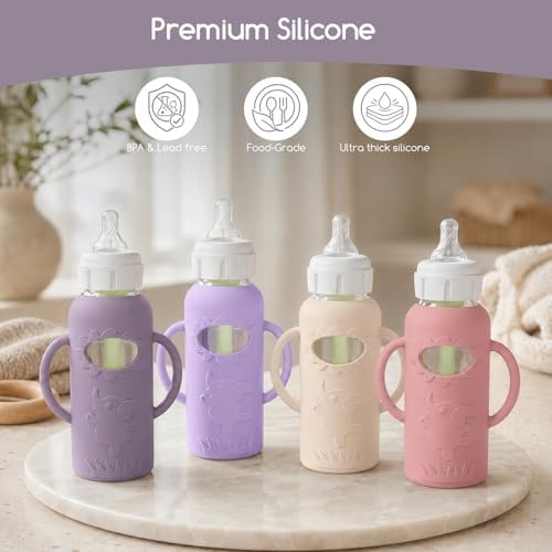 4 Pack Silicone Sleeves for Dr. Brown's Glass Baby Bottles, Anti Breakage Baby - Image 6