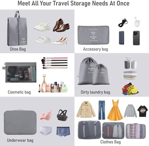 Packing Cubes for Travel 10 Set Luggage Organizer Bags - Image 5