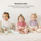 Konssy 8-Pack Muslin Baby Bibs, Adjustable Fit - Image 4