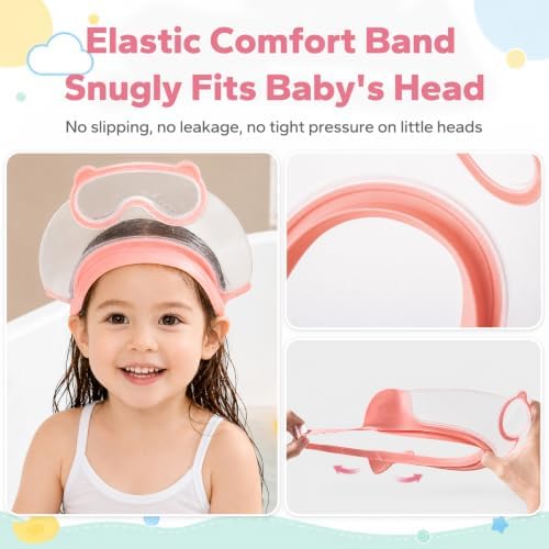 FUNUPUP Baby Shower Cap for Toddlers Kids, Soft TPE Silicone, Nude Pink - Image 4
