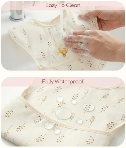 3 Pack Waterproof Baby Bibs for Eating, Mess Proof Feeding Bib - Image 4