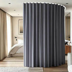 Room Divider Ceiling Mounted Curtains Track Sets Extra Wide Blackout Curtain by CBSROROHome