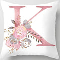 Pink Throw Pillow Covers Cute Alphabet Decorative Cushion Covers Square Letter by TillskuchThrowPillowCovers