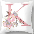 Pink Throw Pillow Covers Cute Alphabet Decorative Cushion Covers Square Letter by TillskuchThrowPillowCovers