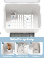 Tomorotec Plastic Dish Drying Rack & Drain Board - Image 4
