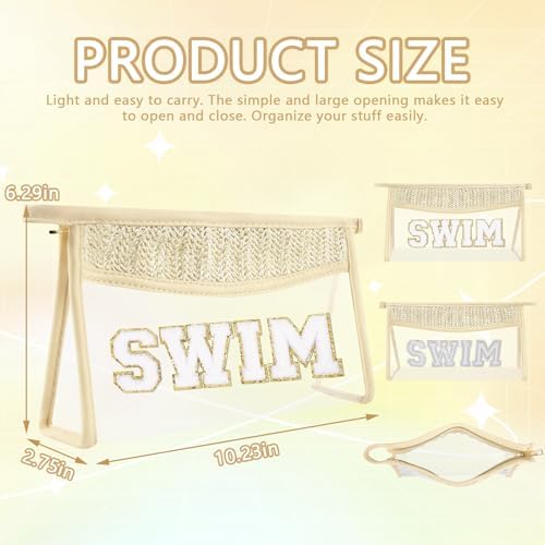 Iqimott Clear Patch Makeup Letter Bag, Boho Letter Bag - Image 2