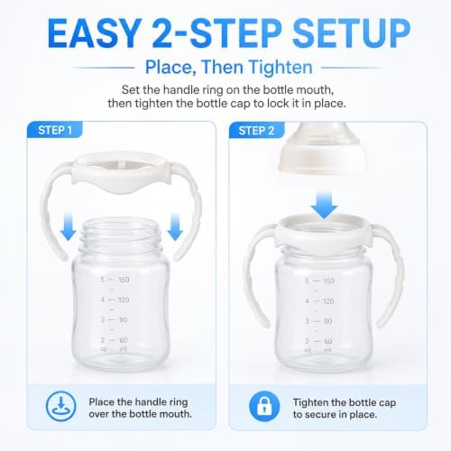 4 Pack Baby Bottle Handles for Evenflo Wide Neck Bottle 5oz & 9oz - Image 7