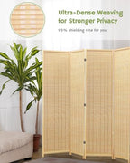 JOSTYLE Bamboo Room Divider, 5-Panel Folding Privacy Screen, 6 ft. Tall - Image 6