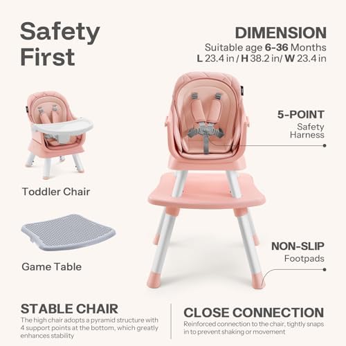 HARPPA Moro High Chair, 8-in-1 Convertible Baby Feeding Chair - Image 6