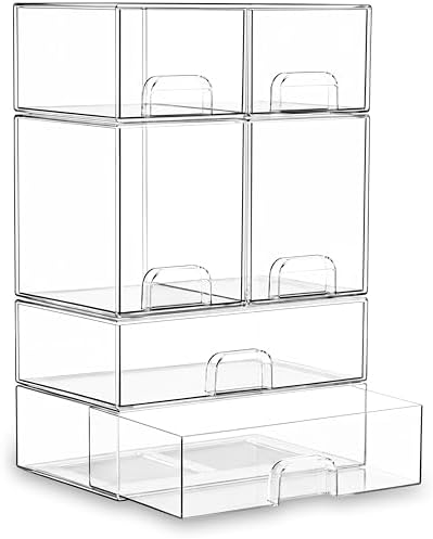 Stackable Storage Drawer Organizers Set of 6 by Unknown