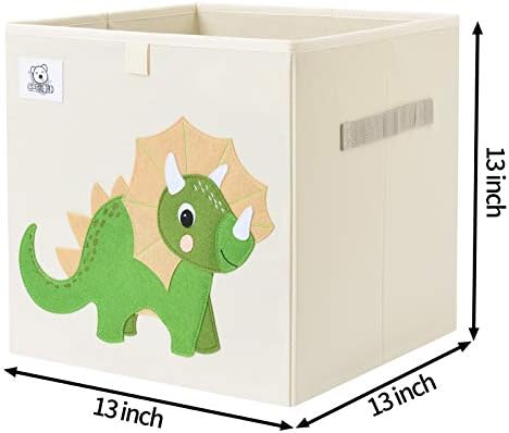 13 Inch Animal Cube Storage Bins, Foldable Fabric Kids Toy Box & Toy Chest - Image 2