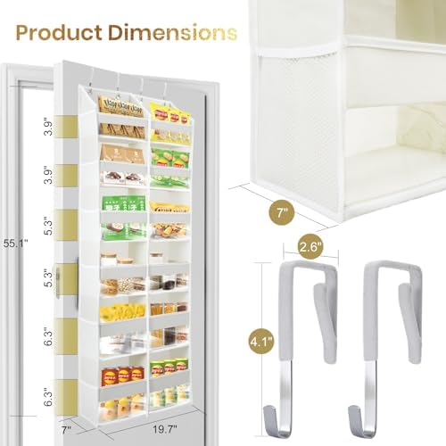 HOMELUX THEORY Over the Door Organizer, 6-Tier XL, 100D Fabric - Image 3