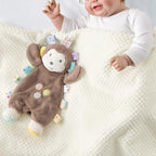CREVENT Cozy Plush Baby Animal Head Security Blanket, Soft Monkey Lovey - Image 5