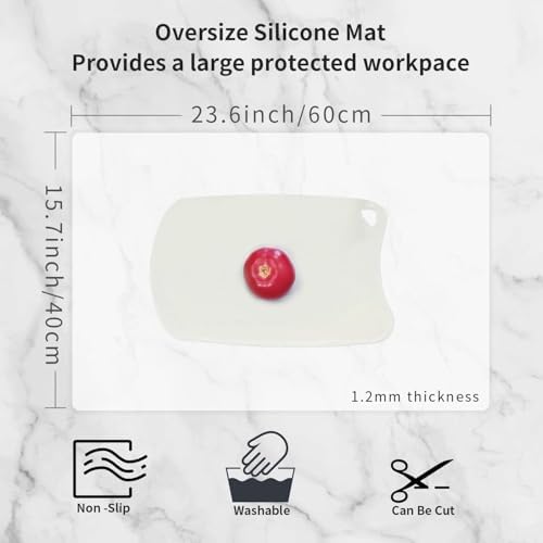 2 Pack Oversize Silicone Table Mats, Silicone Placemat Set of 2 - Image 5