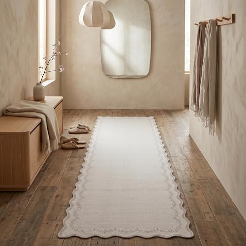 GarveeHome 2.5x10 Scalloped Washable Runner Rug Long Hallway Kitchen Rug - Image 3