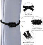 BEL AVENIR Magnetic Jute Curtain Tiebacks 2 Pack Hand-Woven Curtain Ties - Image 3
