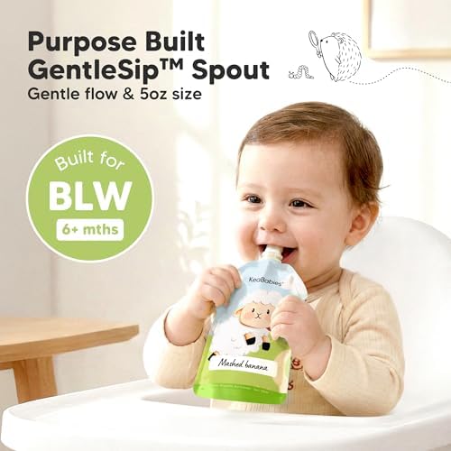 12-Pack Reusable Baby Food Pouches Refillable - Image 5