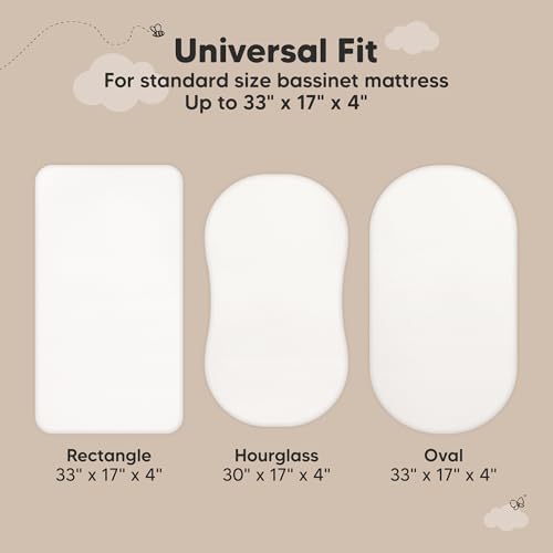 2pk Waterproof Bassinet Sheets Boy, 33x17 Mattress Cover - Image 4