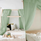 NICETOWN Sage Green Kids Bed Canopy - Image 4
