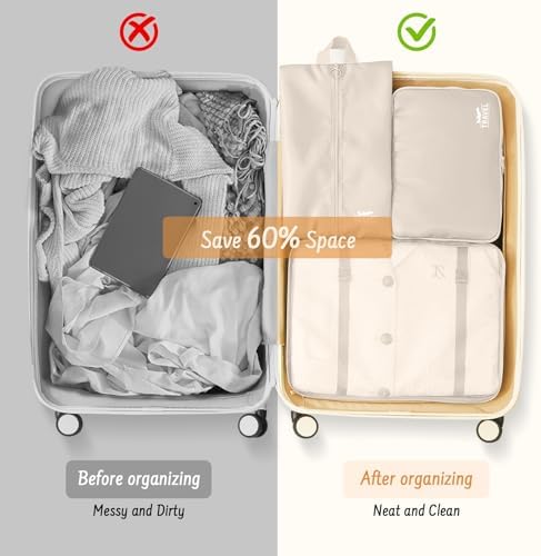 8 Set Packing Cubes for Travel Suitcase Organizer Bags Luggage Packing Cubes - Image 3