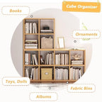 NELYE 6 Cube Organizer Bookcase White Open Shelf - Image 4
