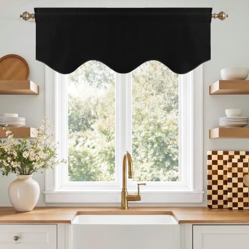 NICETOWN Black Valances for Windows Blackout Small Curtain for Basement - Image 5