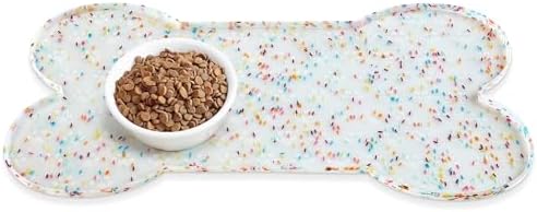 PWTAA Dog Food Mat Anti-Slip Silicone Dog Bowl Mat Thicker Pet Placemat by PWTAA