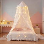 Princess Bed Canopy for Girls, Double Layer Canopy Fits Twin/Full Bed by Eimilaly