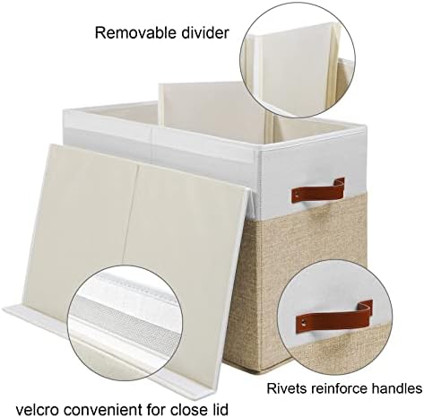 Large Toy Storage Box with Lid, Toy Chest Bin Boxes Basket with Dividers - Image 5