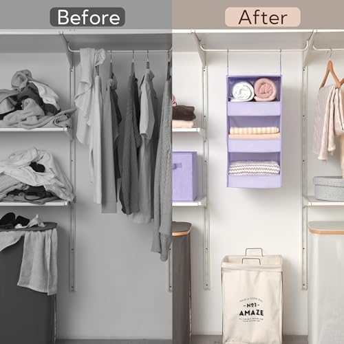 GRANNY SAYS 3-Shelf Hanging Closet Organizer, Foldable Storage - Image 6