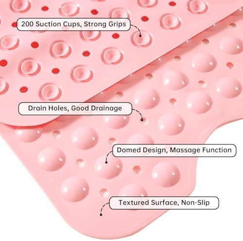 Tree Bud Bathtub Mats for Shower Tub Non-Slip Bath Mat 39 x 16 Inch Extra Long - Image 3