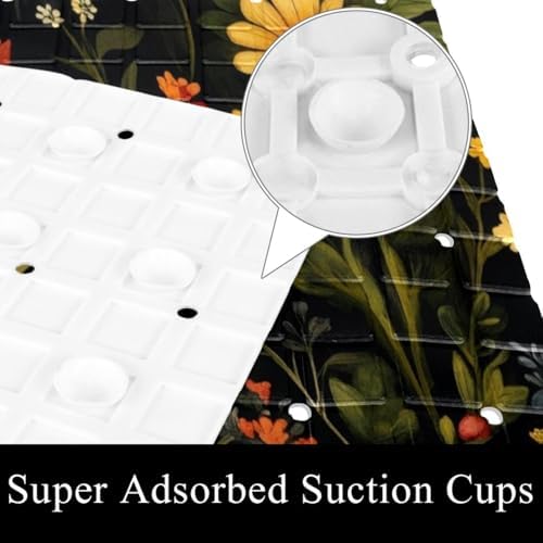 Shower Mat Non Slip, Tropical Flowers Anti Slip Bath Mat - Image 3