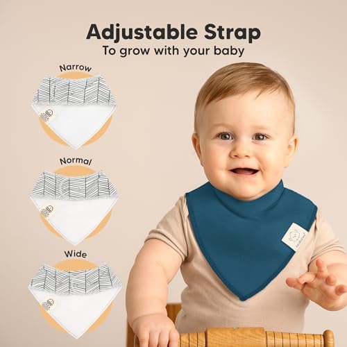 8pk Organic Baby Bandana Bibs for Drooling and Teething - Image 3