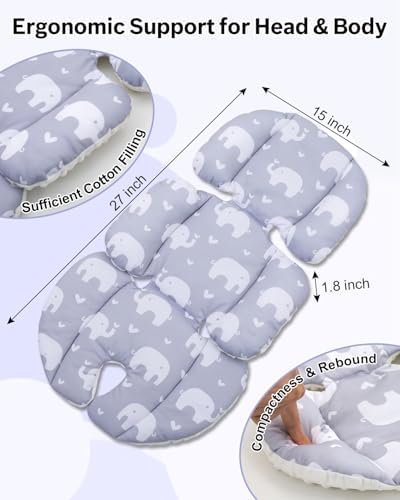 Infant Car Seat Insert with Extra Headrest, Baby Car Seat Head Support - Image 6