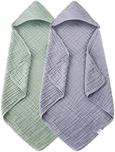 SWEET DOLPHIN Muslin Hooded Baby Bath Towels by SWEET+DOLPHIN