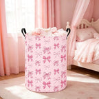 QUEENLALA Foldable Waterproof Round Fabric Laundry Basket Home - Image 5