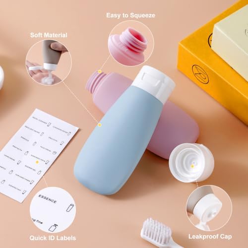 Anntrue Travel Bottles for Toiletries 4 Pack, TSA Approved 2 oz Travel Size - Image 3