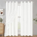 ASPMIZ White Blackout Curtains for Bedroom Double Layer Curtains 52x63 by ASPMIZ