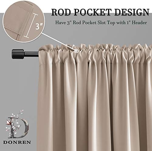 DONREN Warm Taupe Window Curtain Valances - Image 4