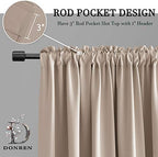 DONREN Warm Taupe Window Curtain Valances - Image 2