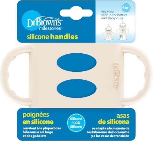 Dr. Brown's Wide-Neck Baby Bottle Handles, 100% Silicone, Easy Grip Removable by Unknown