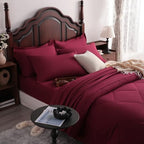 NTBAY King Microfiber Bed in a Bag, Comforter Set 7 Piece, Wine Red - Image 6