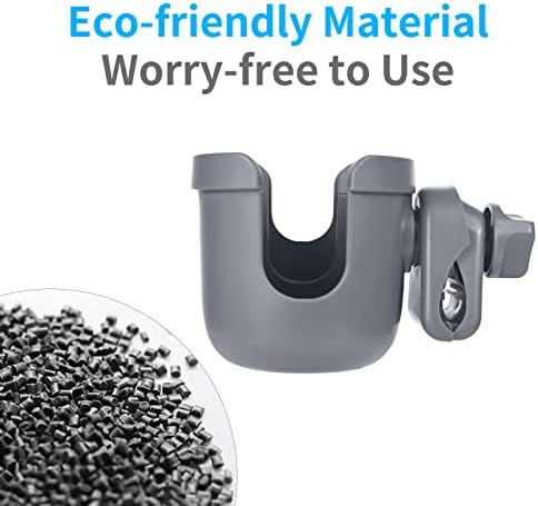 Suranew Cup Holder with Phone for Walker Wheelchair Stroller Gray - Image 2
