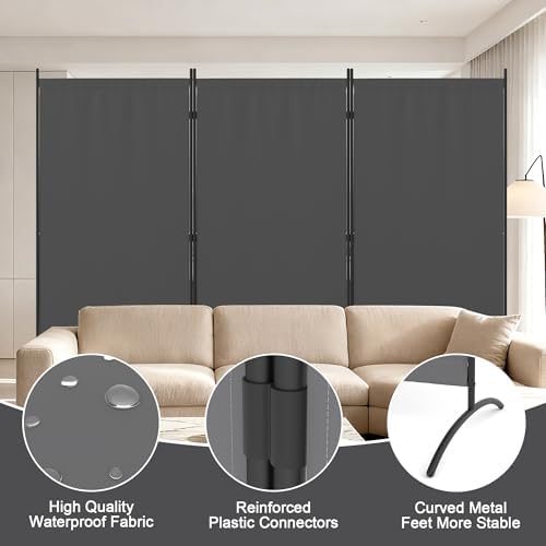 3 Panel Room Divider 6 Ft Folding Screen Room Dividers - Image 3