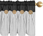 ASPMIZ Cotton Linen Kitchen Valance Curtains, Boho Rustic Button Linen Valances - Image 3