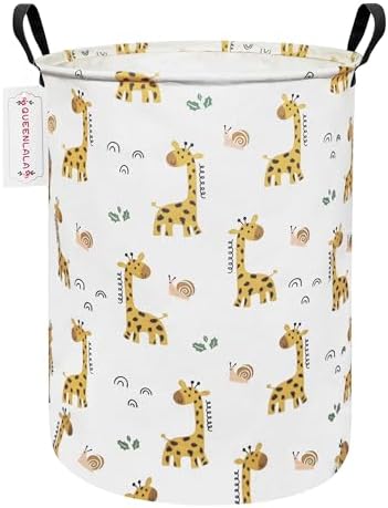 Foldable Waterproof Round Fabric Laundry Basket Home by QUEENLALA