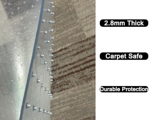 Office Chair Mat for Carpet, 4MM Grip, Heavy-Duty 2.8MM - Image 5