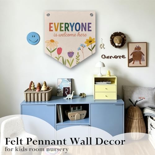 Pastel Classroom Floral Playroom Decor Banner Pennant Kid Banner Flag, Everyone - Image 2