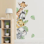 44.88×11.75 Inch Jungle Safari Animal Wall Decals Watercolor Forest Elephant - Image 2