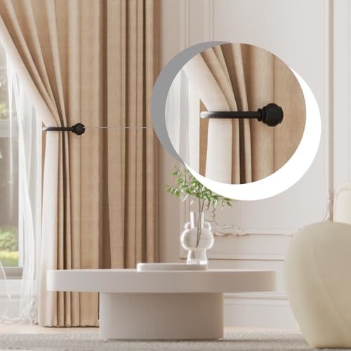 Hion Curtain Holdbacks Black 2pcs, Curtain Tiebacks Wall Mounted Hooks - Image 4